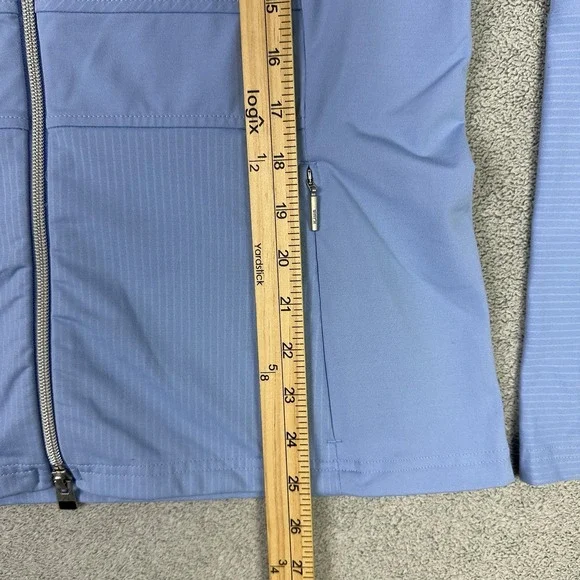 Kjus Jacket Womens Large 40 Blue Nina Midlayer Windbreaker Golf Course Logo - Picture 8 of 10